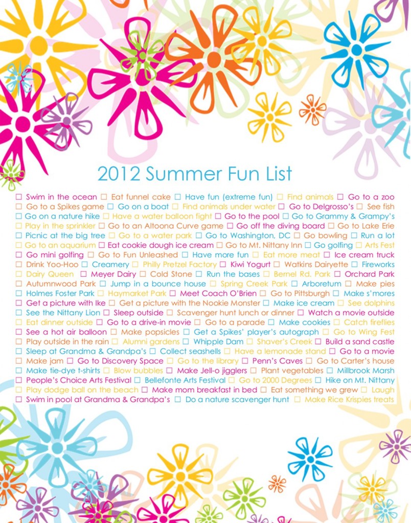 summer fun list poster