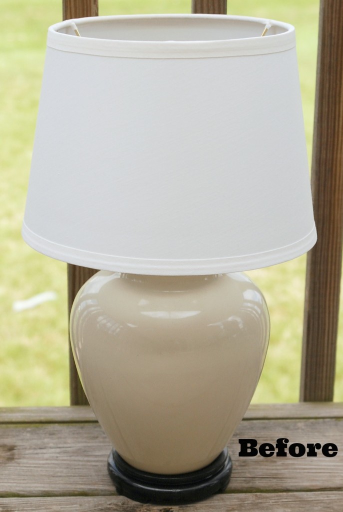 Table Lamp Makeover - White Lights on Wednesday Guest Post by Endlessly Inspired
