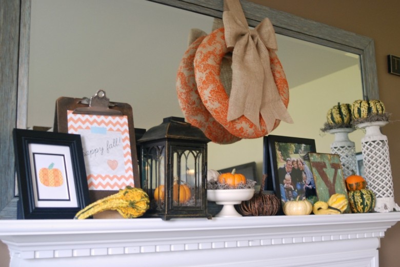 A beautiful, inexpensive, easy-to-do fall mantel filled with lots of DIY projects!