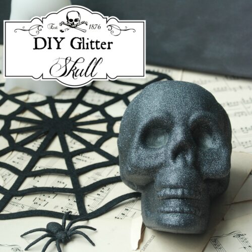 DIY Black Glitter Skull