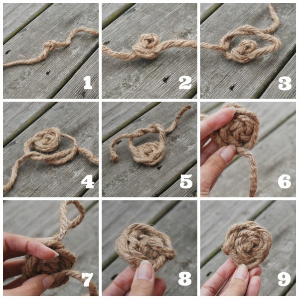 Learn how to make an easy knotted jute rosette