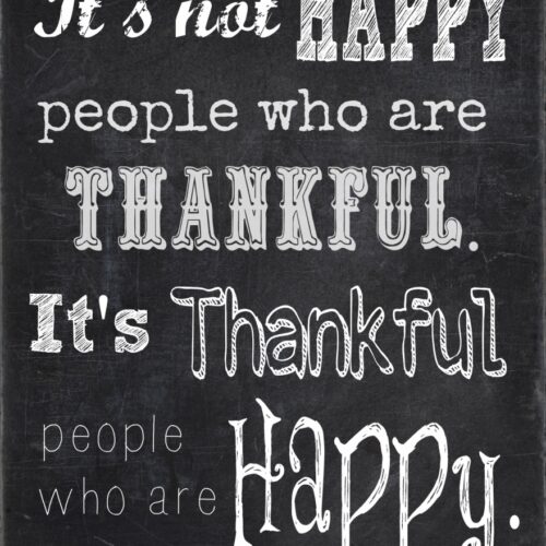 It’s Not Happy People Who Are Thankful Free Printable
