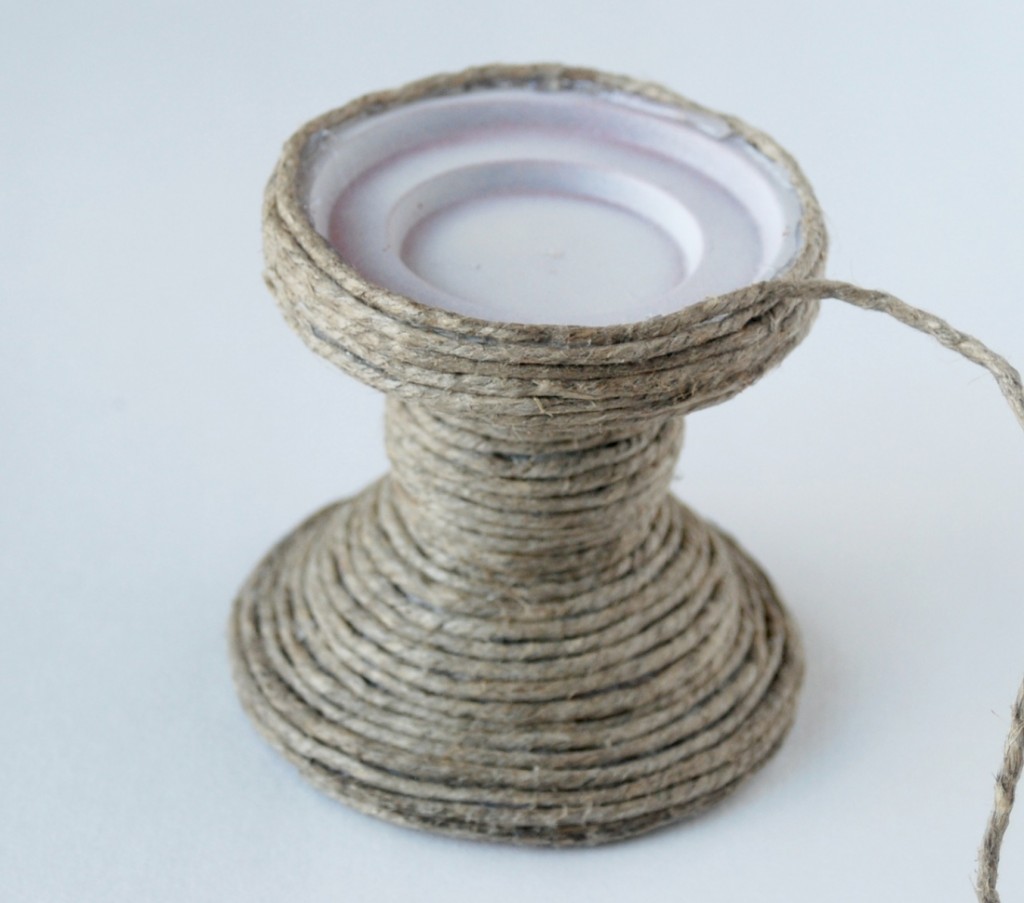 Make a jute-wrapped candle holder out of a thrift-store find. Easy, cheap and looks so great!!
