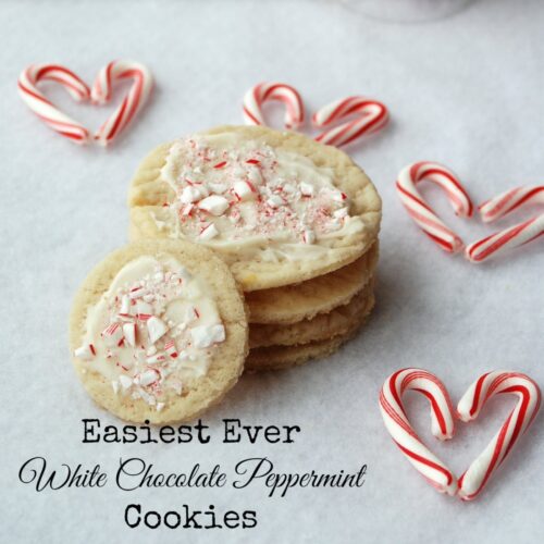 Easiest Ever White Chocolate Peppermint Cookies