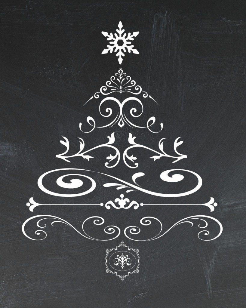 Free chalkboard Christmas tree printable from Endlessly Inspired