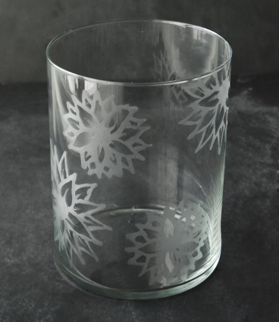 DIY Etched Glass Vase - White Lights on Wednesday