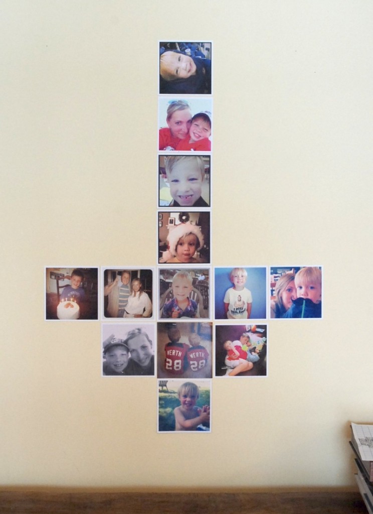Make a heart-shaped display of Instagram photos. How cute is this?!? It even includes a pattern!