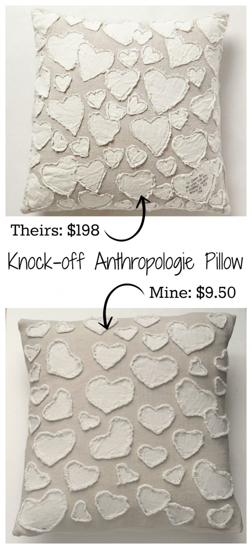 Knock-off Anthropologie Heart Pillow