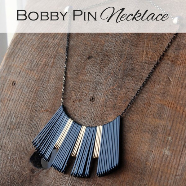 Make this gorgeous necklace in about 5 minutes with just a simple chain and bobby pins!