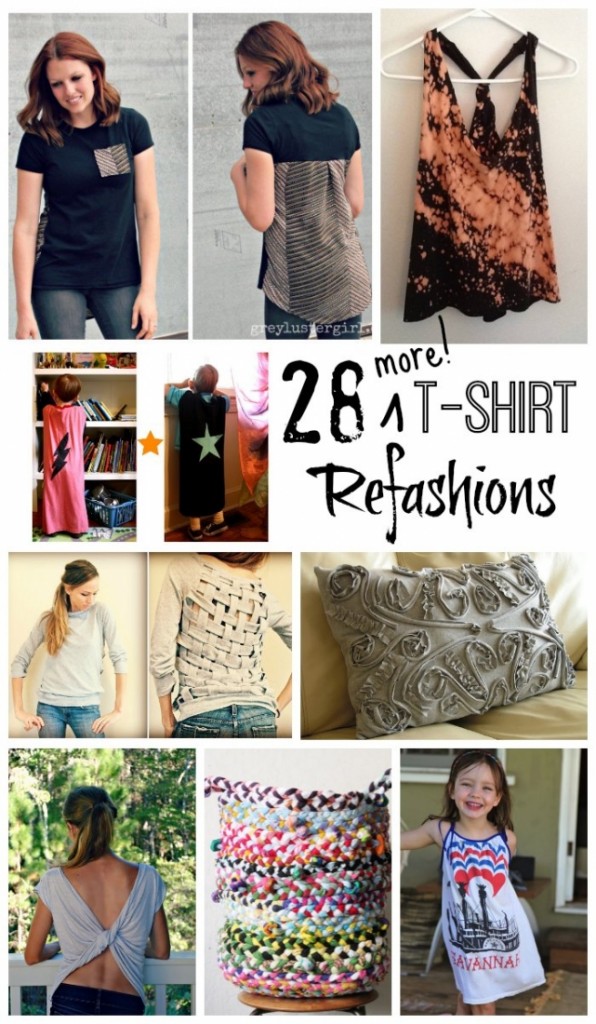 A collection of 28 incredible t-shirt refashions to DIY!