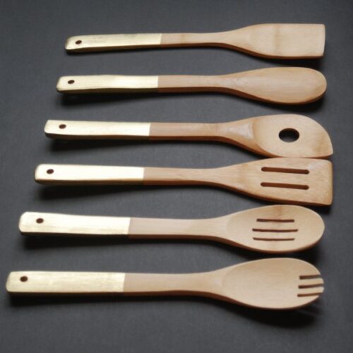Gold-Dipped Bamboo Serving Set