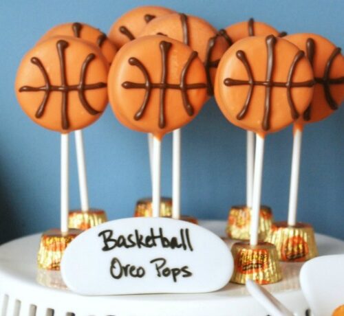 Basketball Oreo Pops