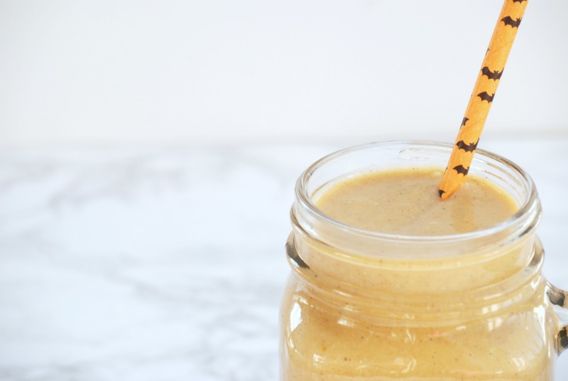 This smoothie tastes just like a big ol' slice of pumpkin pie, but without all the guilt -- it's actually good for you!