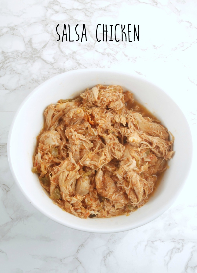 Make two-ingredient salsa chicken in your slow cooker, and then use it in a zesty taco dip that can be served hot or cold. Perfect for tailgating!