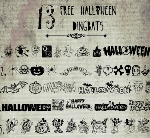 13 Free Halloween Dingbats