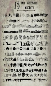 13 fun Halloween dingbat fonts that are free to download for personal use.