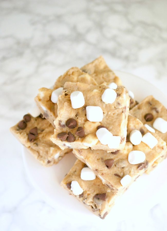 OMG. No-bake bars that taste like s'mores and cookie dough. Yes please!