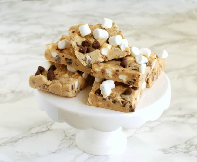 OMG. No-bake bars that taste like s'mores and cookie dough. Yes please!
