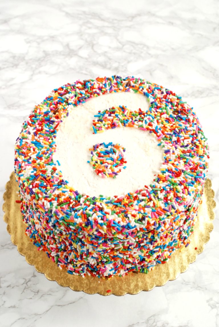 Stenciled Sprinkle Cake | Endlessly Inspired