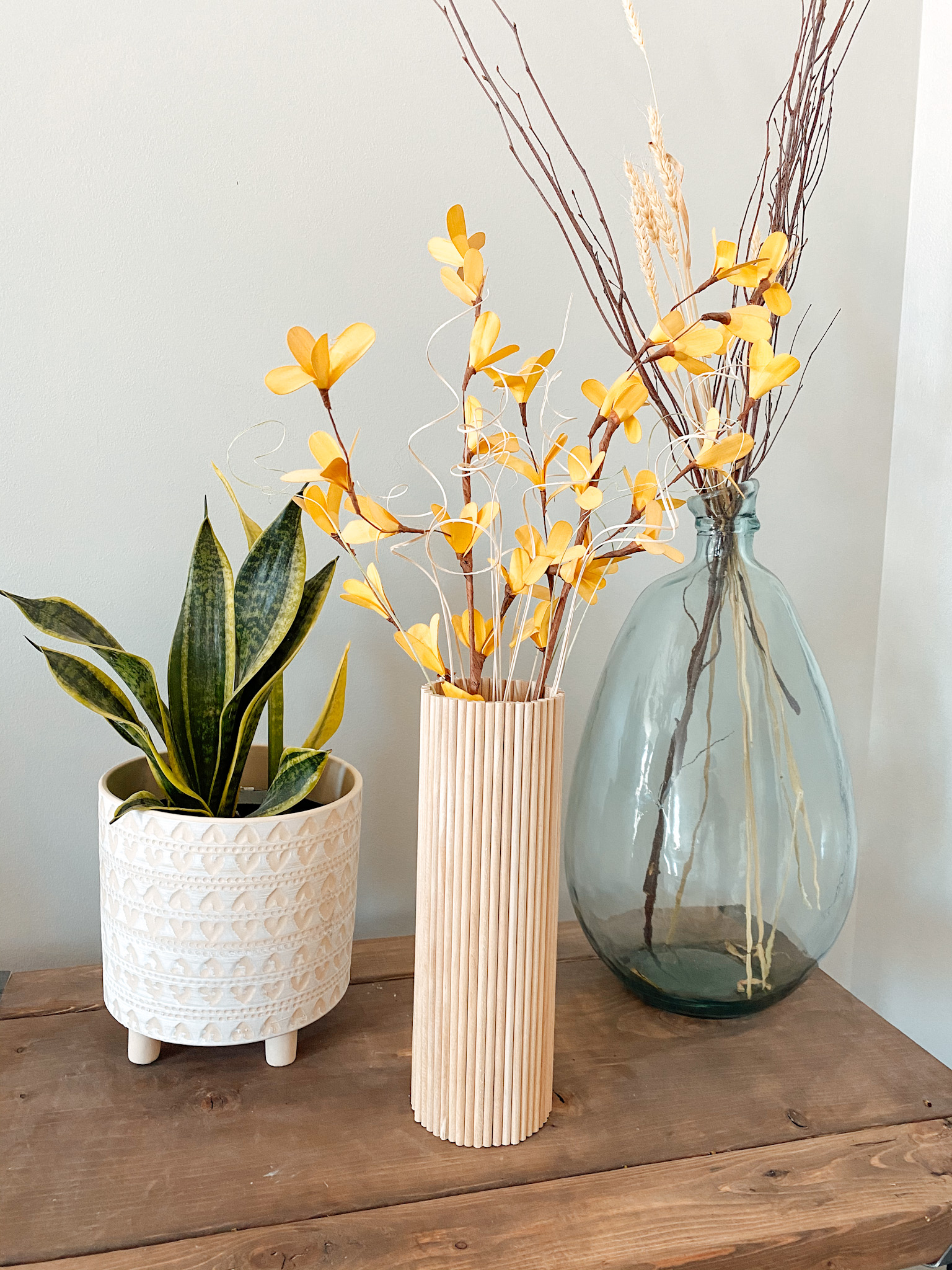 natural wood vase