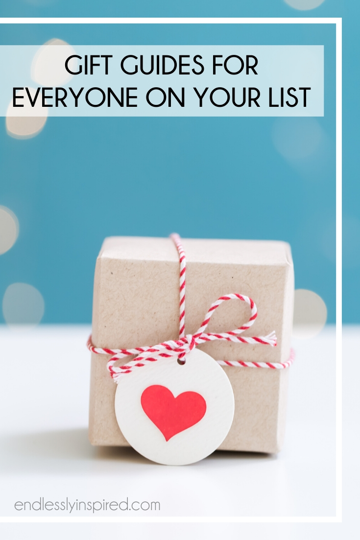 A small wrapped present with a heart gift tag on a blue and white background