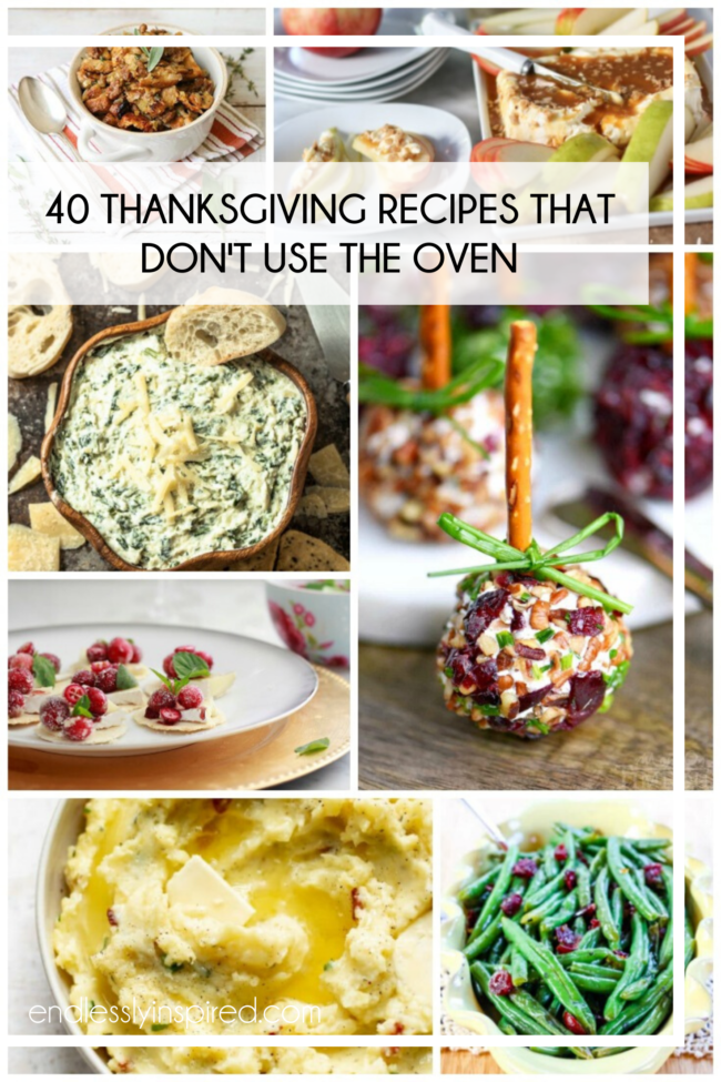 Collage of no-bake Thanksgiving recipes