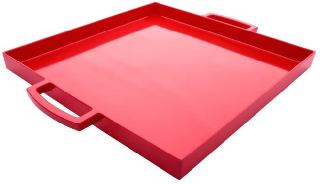 red serving tray